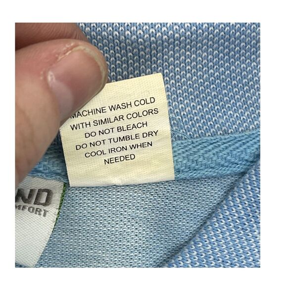 Haband Polo Shirt Men's 2X Blue Polyester Golf Performance Short Sleeve Collared - Picture 4 of 9